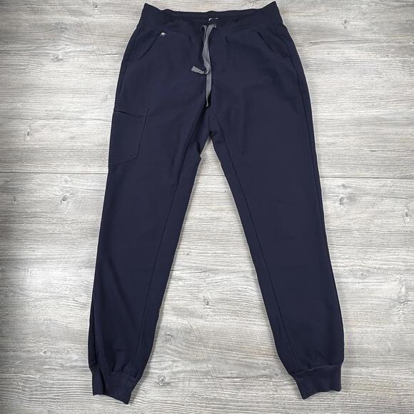 Figs Pants - Figs Zamora Jogger Pants Womens MT Navy Blue Rayon Blend Technical Collection